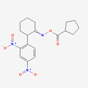 molecular formula C18H21N3O6 B1307185 [[2-(2,4-Dinitrophenyl)cyclohexylidene]amino] cyclopentanecarboxylate 