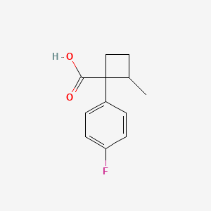 molecular formula C12H13FO2 B13071852 1-(4-Fluorophenyl)-2-methylcyclobutane-1-carboxylic acid 