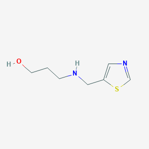 molecular formula C7H12N2OS B13071873 3-((Thiazol-5-ylmethyl)amino)propan-1-ol 