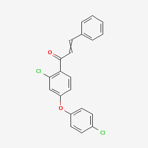 molecular formula C21H14Cl2O2 B1307190 (E)-1-[2-chloro-4-(4-chlorophenoxy)phenyl]-3-phenyl-2-propen-1-one 
