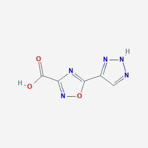 molecular formula C5H3N5O3 B13071906 5-(1H-1,2,3-triazol-4-yl)-1,2,4-oxadiazole-3-carboxylic acid 