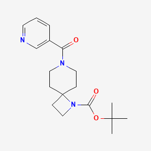 molecular formula C18H25N3O3 B13071912 tert-Butyl 7-nicotinoyl-1,7-diazaspiro[3.5]nonane-1-carboxylate 