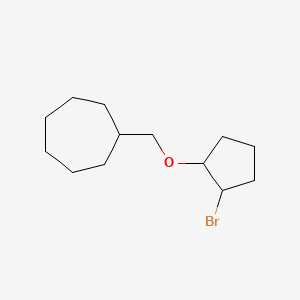 molecular formula C13H23BrO B13071922 {[(2-Bromocyclopentyl)oxy]methyl}cycloheptane 