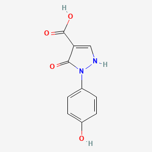 molecular formula C10H8N2O4 B13071924 5-Hydroxy-1-(4-hydroxyphenyl)-1H-pyrazole-4-carboxylic acid 