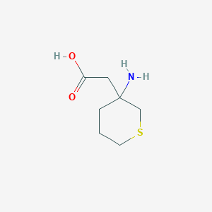 molecular formula C7H13NO2S B13071955 2-(3-Aminothian-3-yl)acetic acid 