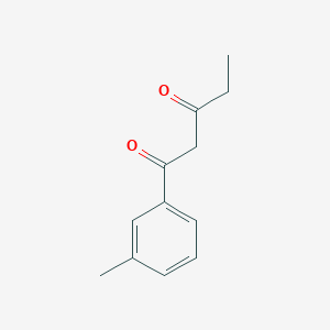 molecular formula C12H14O2 B13071974 1-(3-Methylphenyl)pentane-1,3-dione 