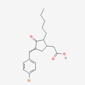 molecular formula C19H23BrO3 B1307198 2-{4-[(E)-(4-bromophenyl)methylidene]-3-oxo-2-pentylcyclopentyl}acetic acid 