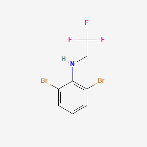 molecular formula C8H6Br2F3N B13071996 2,6-Dibromo-N-(2,2,2-trifluoroethyl)aniline 