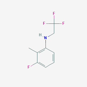 molecular formula C9H9F4N B13072018 3-fluoro-2-methyl-N-(2,2,2-trifluoroethyl)aniline 