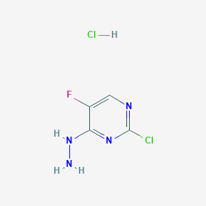 molecular formula C4H5Cl2FN4 B13072022 2-Chloro-5-fluoro-4-hydrazinylpyrimidine hydrochloride 