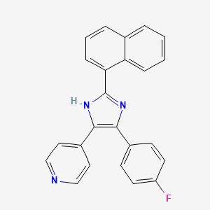 molecular formula C24H16FN3 B13072095 4-(4-(4-Fluorophenyl)-2-(naphthalen-1-yl)-1H-imidazol-5-yl)pyridine 