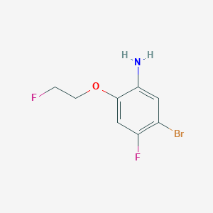 molecular formula C8H8BrF2NO B13072101 5-Bromo-4-fluoro-2-(2-fluoroethoxy)aniline 