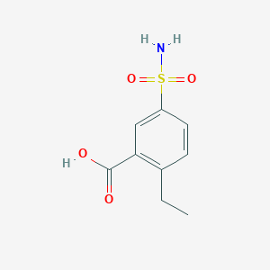 molecular formula C9H11NO4S B13072113 2-Ethyl-5-sulfamoylbenzoic acid 