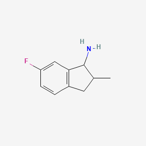 molecular formula C10H12FN B13072160 6-fluoro-2-methyl-2,3-dihydro-1H-inden-1-amine 