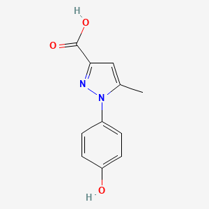 molecular formula C11H10N2O3 B13072161 1-(4-Hydroxyphenyl)-5-methyl-1H-pyrazole-3-carboxylic acid 