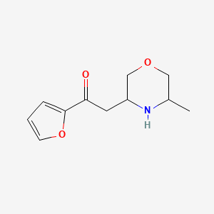 molecular formula C11H15NO3 B13072168 1-(Furan-2-yl)-2-(5-methylmorpholin-3-yl)ethan-1-one 