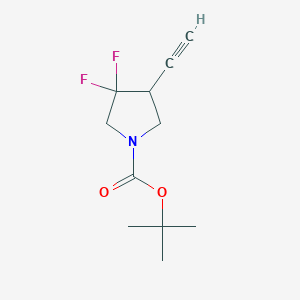 molecular formula C11H15F2NO2 B13072172 tert-Butyl 4-ethynyl-3,3-difluoropyrrolidine-1-carboxylate 