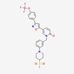 1-(3-(4-(Methylsulfonyl)piperidin-1-yl)benzyl)-5-(3-(4-(trifluoromethoxy)phenyl)isoxazol-5-yl)pyridin-2(1H)-one