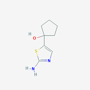 molecular formula C8H12N2OS B13072190 1-(2-Amino-1,3-thiazol-5-yl)cyclopentan-1-ol 