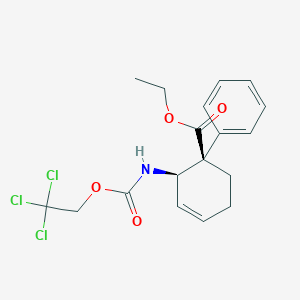 molecular formula C18H20Cl3NO4 B130722 （1R，2R）-1-苯基-2-（2,2,2-三氯乙氧羰基氨基）环己-3-烯-1-羧酸乙酯 CAS No. 71616-76-7