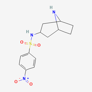 molecular formula C13H17N3O4S B13072212 N-{8-azabicyclo[3.2.1]octan-3-yl}-4-nitrobenzene-1-sulfonamide 