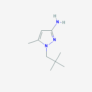 molecular formula C9H17N3 B13072240 1-(2,2-Dimethylpropyl)-5-methyl-1H-pyrazol-3-amine 