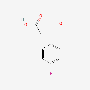 molecular formula C11H11FO3 B13072295 2-[3-(4-Fluorophenyl)oxetan-3-yl]acetic acid 