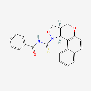 molecular formula C22H18N2O3S B13072324 N-[(13S,17R)-11,15-dioxa-16-azatetracyclo[8.7.0.0^{2,7}.0^{13,17}]heptadeca-1(10),2(7),3,5,8-pentaene-16-carbothioyl]benzamide 