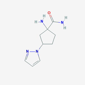 1-amino-3-(1H-pyrazol-1-yl)cyclopentane-1-carboxamide