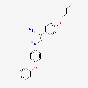 molecular formula C24H21FN2O2 B1307235 (Z)-2-[4-(3-fluoropropoxy)phenyl]-3-(4-phenoxyanilino)-2-propenenitrile 