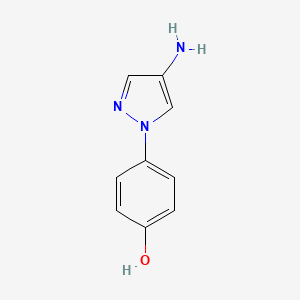 molecular formula C9H9N3O B13072350 4-(4-Amino-1H-pyrazol-1-YL)phenol 