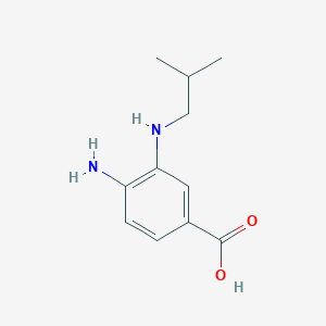 molecular formula C11H16N2O2 B13072362 4-Amino-3-[(2-methylpropyl)amino]benzoic acid 