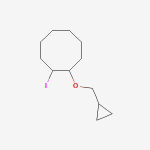 molecular formula C12H21IO B13072371 1-(Cyclopropylmethoxy)-2-iodocyclooctane 