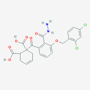 6-[({3-[(2,4-Dichlorophenyl)methoxy]phenyl}formohydrazido)carbonyl]cyclohex-3-ene-1-carboxylicacid