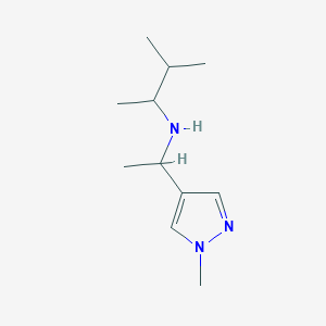 molecular formula C11H21N3 B13072420 [1-(1-Methyl-1H-pyrazol-4-yl)ethyl](3-methylbutan-2-yl)amine 