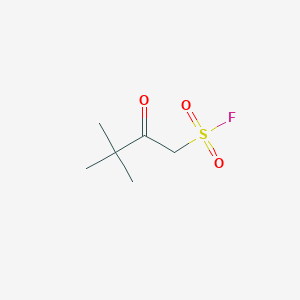 molecular formula C6H11FO3S B13072433 3,3-Dimethyl-2-oxobutane-1-sulfonyl fluoride 