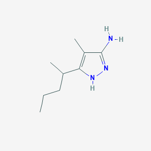 molecular formula C9H17N3 B13072497 4-Methyl-3-(pentan-2-YL)-1H-pyrazol-5-amine 