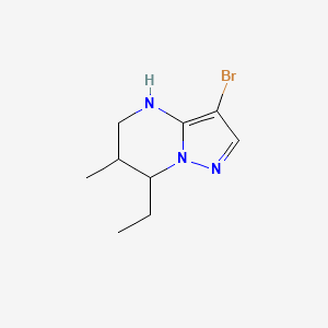 molecular formula C9H14BrN3 B13072509 3-bromo-7-ethyl-6-methyl-4H,5H,6H,7H-pyrazolo[1,5-a]pyrimidine 