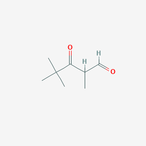 molecular formula C8H14O2 B13072530 2,4,4-Trimethyl-3-oxopentanal 