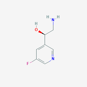 molecular formula C7H9FN2O B13072533 (1R)-2-Amino-1-(5-fluoropyridin-3-yl)ethan-1-ol 