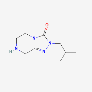 molecular formula C9H16N4O B13072536 2-(2-Methylpropyl)-2H,3H,5H,6H,7H,8H-[1,2,4]triazolo[4,3-a]piperazin-3-one 