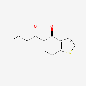 molecular formula C12H14O2S B13072537 5-Butanoyl-4,5,6,7-tetrahydro-1-benzothiophen-4-one 