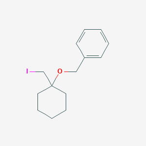 molecular formula C14H19IO B13072551 ({[1-(Iodomethyl)cyclohexyl]oxy}methyl)benzene 