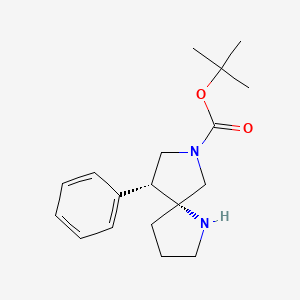 molecular formula C18H26N2O2 B13072565 Racemic-(5S,9S)-Tert-Butyl 9-Phenyl-1,7-Diazaspiro[4.4]Nonane-7-Carboxylate 