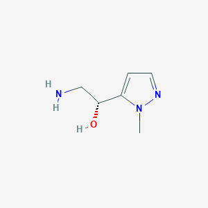 molecular formula C6H11N3O B13072592 (1R)-2-Amino-1-(1-methyl-1H-pyrazol-5-yl)ethan-1-ol 