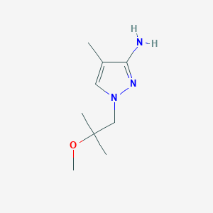 molecular formula C9H17N3O B13072604 1-(2-Methoxy-2-methylpropyl)-4-methyl-1H-pyrazol-3-amine 