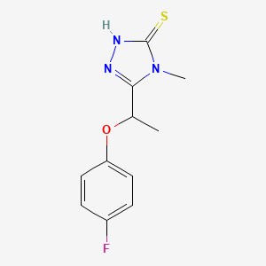 molecular formula C11H12FN3OS B1307263 5-[1-(4-fluorophenoxy)ethyl]-4-methyl-4H-1,2,4-triazole-3-thiol CAS No. 725217-86-7