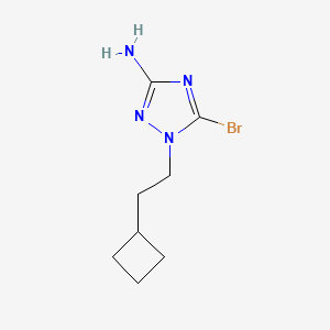 molecular formula C8H13BrN4 B13072643 5-Bromo-1-(2-cyclobutylethyl)-1H-1,2,4-triazol-3-amine 