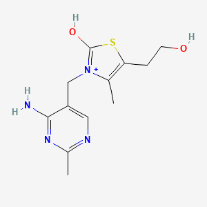 molecular formula C12H17N4O2S+ B13072648 3-((4-Amino-2-methylpyrimidin-5-yl)methyl)-2-hydroxy-5-(2-hydroxyethyl)-4-methylthiazol-3-ium 