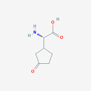 molecular formula C7H11NO3 B13072670 (2S)-2-Amino-2-(3-oxocyclopentyl)acetic acid 